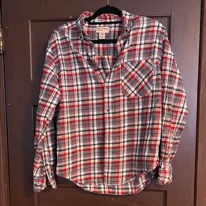 Tall Pines by Woolrich Men's Red, Yellow and Gray Plaid Flannel Buttoned Shirt
